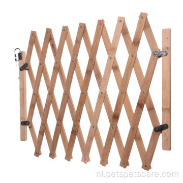 Huisdier poort hek houten intrekbare hond schuifdeur